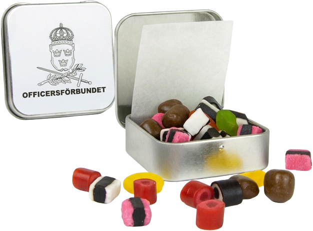Lyxig plåtdosa med innerpapper
